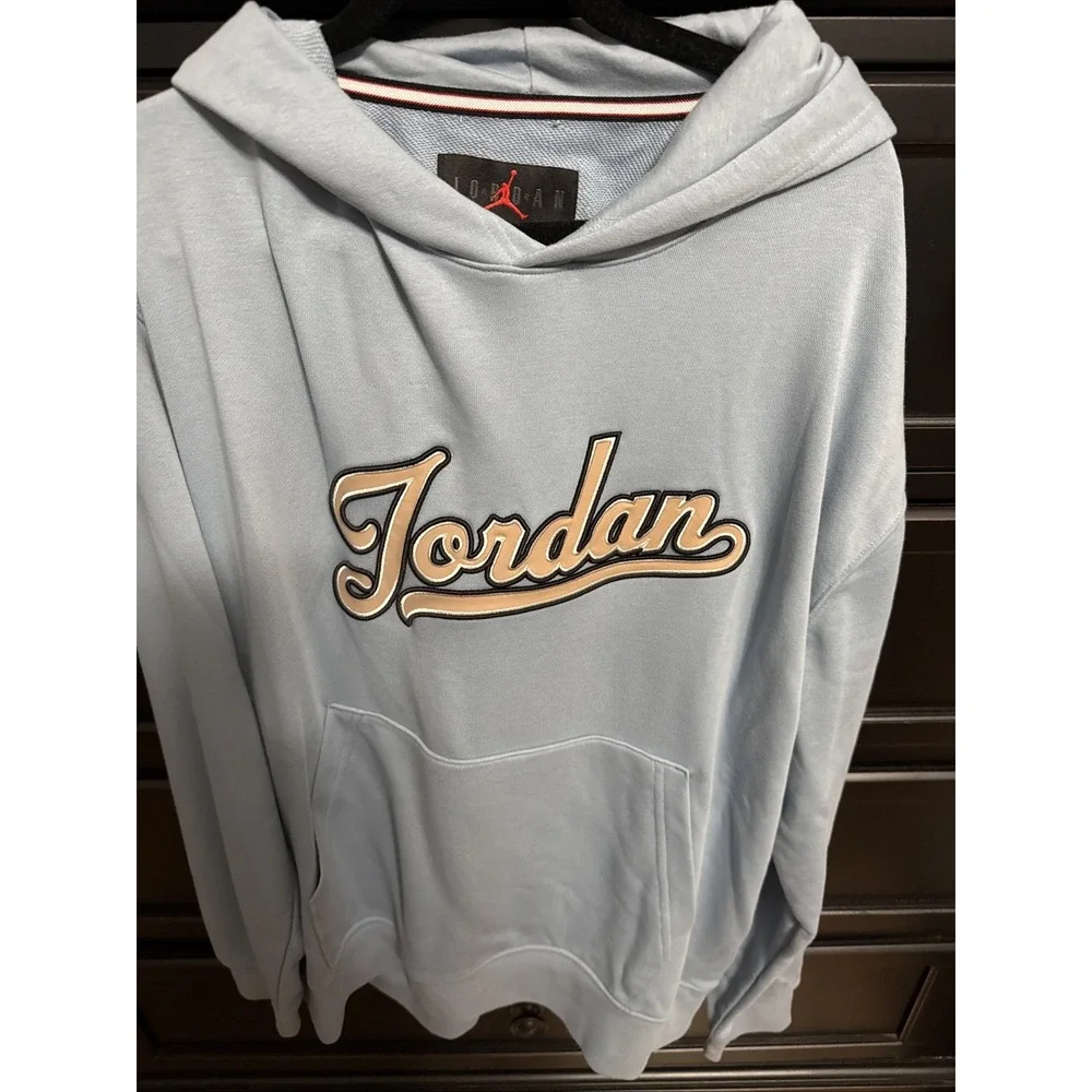 Jordan Flight‎ MVP Fleece Pullover Hoodie Men's Size Medium Light Blue